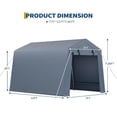 thumbnail image 2 of Gray 7x12 ft portable outdoor almacenamiento shed & carport con roll-up, ventilated zipper door y windows, 2 of 8