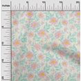 thumbnail image 1 of oneOone Viscose Chiffon Aquamarine Green Fabric Stripe|Leaves & Floral Artistic Dress Material Fabric Print Fabric By The Yard 42 Inch Wide, 1 of 4