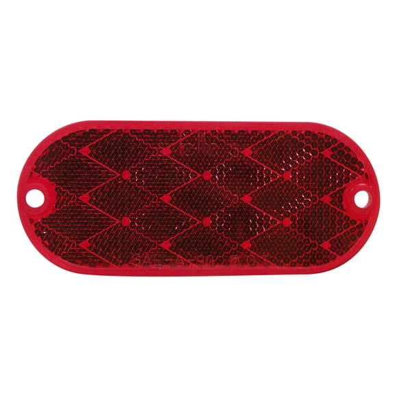 Peterson Réflecteur Mfg. V480R Montage Rapide; Lentille Rouge; Longueur 4-3/8 Pouces x Hauteur 1-7/8 Pouces Oblong; Sans Boîtier; Support Adhésif