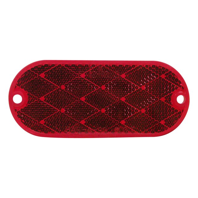 Peterson Mfg. Reflector V480R Quick Mount; Red Lens; 4-3/8 Inch Length x 1-7/8 Inch Height Oblong; Without Housing; Adhesive Backing