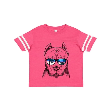 

Inktastic Pitbull Sketch Portrait with Sunglasses Gift Toddler Boy or Toddler Girl T-Shirt