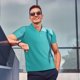 thumbnail image 4 of Balery a Teal Ribbonin Camisa Polo de Hombre con Estampado, de Manga Corta y Tejido Medio, Camisa Tipo Golf Polo-4X-Large, 4 of 6