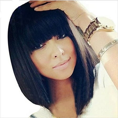 Ten Chopstics Short Bob Human Hair Full Lace Wig Full Bangs