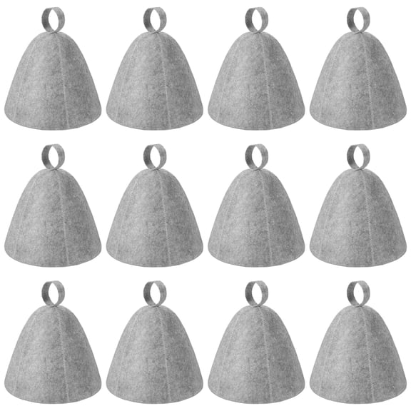 12 Pack Sauna Hats for Adults - Thickened Felt Wool Heat Protection Hat, Quick Absorbent & Hair Shield for Women & Men