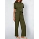 thumbnail image 5 of Traje Deportivo Informal de Dos Piezas para Mujer, Ropa Deportiva de Viaje, Corta y Pierna . Traje Verde Oscuro XL, 5 of 6