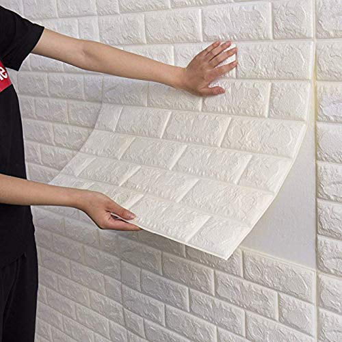 25x 3D Brick Stone Self Adhesive Wallpaper Sofa Background TV Wall Decor 