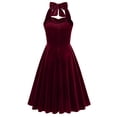 thumbnail image 3 of adviicd Robe Formelle pour Femmes Robes de Soirée pour Femmes Robes Formelles pour Femmes Élégante Col en V Sans Manches Robe Fendue Rouge,TG, 3 of 3