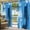 Blue, variant on Outdoor Curtains for Patio Waterproof, Ombre Blue Outdoor Privacy Panels Grommet, Modern Abstract Oil Painting Geometric Artwork Blackout Outside Curtains for Porch/Cabana 54"x84", 1 Panel