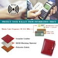 thumbnail image 4 of Small Women Wallet Genuine Leather RFID Blocking Bifold Zipper Pocket Card Holder with ID Window Wine Red, 4 of 7