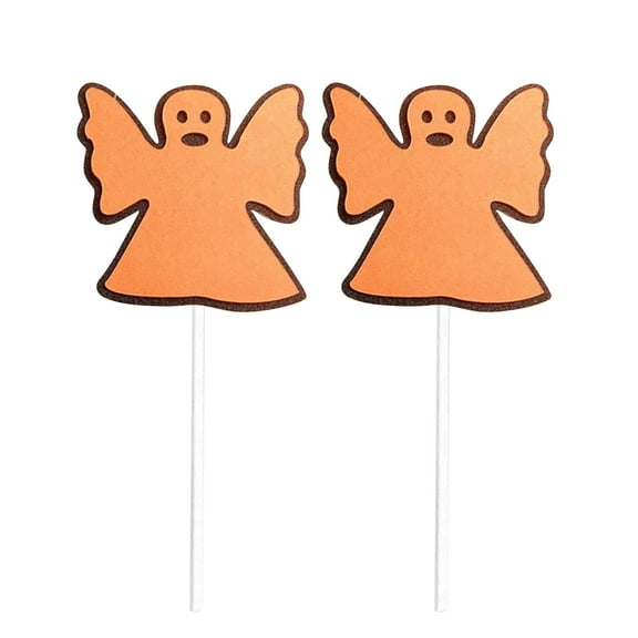 Decoration Set With Classic Elements Pumpkin Bat Witch Ghost Castle, 2-Pack Cake Toppers For Party Scenes And Cake Decoration