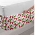thumbnail image 2 of Vegetable Bed Skirt, Fresh Product Farmers Market Theme Cartoon Radish Pattern, Elastic Bedskirt Dust Ruffle Wrap Around for Bedding Decor, 4 Sizes, Dark Coral Fern Green, by Ambesonne, 2 of 2