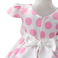 thumbnail image 5 of IBTOM CASTLE Toddler Girls Kids Polka Dots Short Sleeve Summer Bow Party Tutu Dress Clothes 4-5 Years Pink, 5 of 8