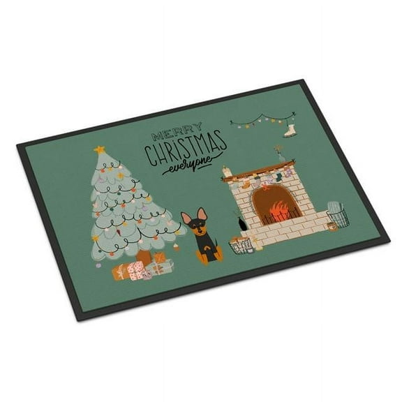 Carolines Treasures CK7672JMAT 24 x 36 in. English Toy Terrier Christmas Everyone Indoor or Outdoor Mat