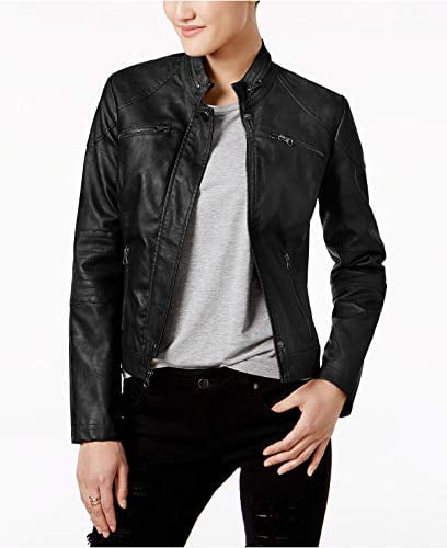 Gina Tricot Faux Leather Jacket black casual look Fashion Jackets Faux Leather Jacket 