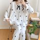 thumbnail image 3 of Conjuntos de pijama holgados para mujer, otoño, acogedores, estilo japonés, cuello cuadrado, universitarios, avanzados, diarios, populares, clásicos, de salón, elegantes., 3 of 6
