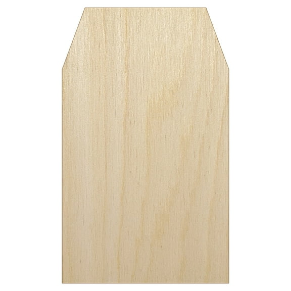 Gift Tag Shape Solid Wood Shape Unfinished Piece Cutout Craft DIY Projects - 4.70 Inch Size - 1/8 Inch Thick