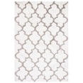 thumbnail image 5 of SAFAVIEH Barcelona Mira Geometric Shag Area Rug, Ivory/Silver, 5' x 5' Square, 5 of 8