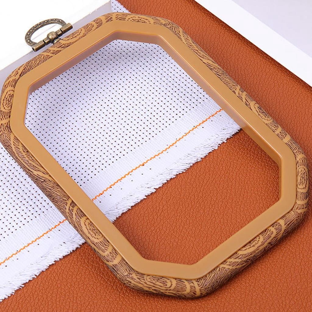 10 Pcs Wood Embroidery Hoop Adjustable Embroidery Frame Decorative Crosses Stitching Hoop for Needleworks Sewing Craft