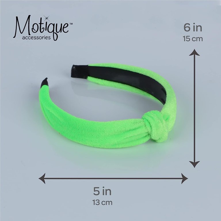 Motique Accessories Velvet Knotted Headbands for Women-Neon  display picture 2