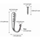 thumbnail image 4 of 8pcs Heavy Duty Wall Mounted Hooks for Towels and Coats, Metal Robe Hangers with 24 Screws for Bathroom Use, 4 of 5