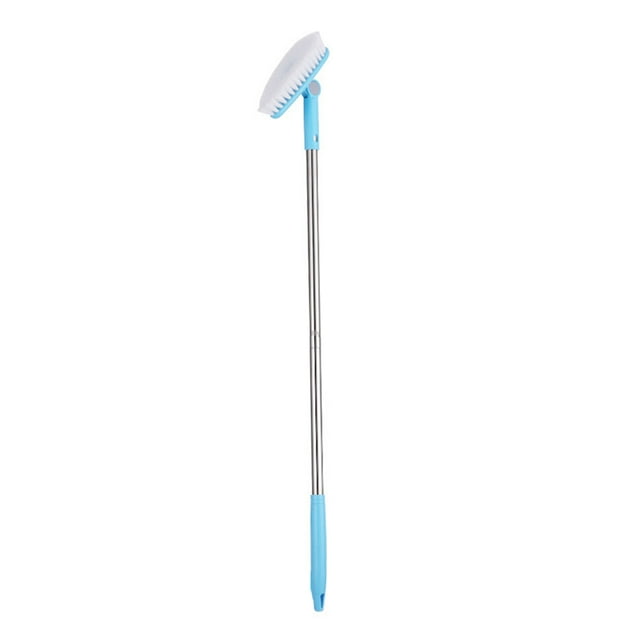Injueey Cepillo de limpieza de acero inoxidable, reemplazo rotativo portátil, accesorios para cepillos de techo de baño y cocina para el Suministros de limpieza para el hogar Azul