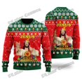 thumbnail image 5 of Suéter navideño feo con estampado 3D de Jiu Jitsu con Jesús te respalda para hombres y mujeres, suéter de punto cálido e informal para invierno MY20, 5 of 5