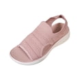 thumbnail image 2 of BADHUB Women's Wedge Sandals Breathable Mesh Knit Open Toe Sandals Lightweight Comfortable Summer Casual Walking Shoes Pink 41, 2 of 6