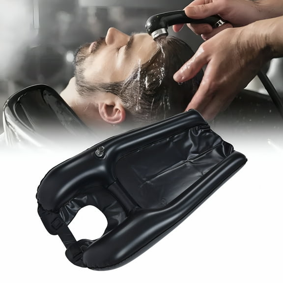 ACDANC Portable Shampoo Bowl Hair Washing Tray Inflatable Hair for Washing Sink Made for Handicapped,Bedridden,Kids,Seniors Black