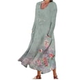 thumbnail image 2 of JUNWELL Robes Grande Taille pour Femmes Robes d'Été Print Robes à Manches Longues avec Poche jusqu'à 65% de Réduction, 2 of 5