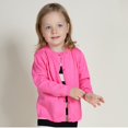 thumbnail image 4 of TQWQT Girls Open Front Cardigan Size 7 Years Hot Pink School Uniforms Button Long Sleeve Basic Kids Sweater Fall Outwear Coat, 4 of 7