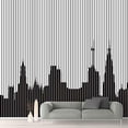 thumbnail image 3 of Idea4wall 4pcs Abstract Black and White Building Peel and Stick Wallpaper Removable Wall Murals Large Wall Stickers for Home Decoration, 66"x24", 3 of 5