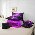 thumbnail image 4 of Erosebridal Purple Race Car Bedding Sets Twin Size 7-Piece, Lightning Printed Comforter Sets with Sheets, Reversible, 4 of 5