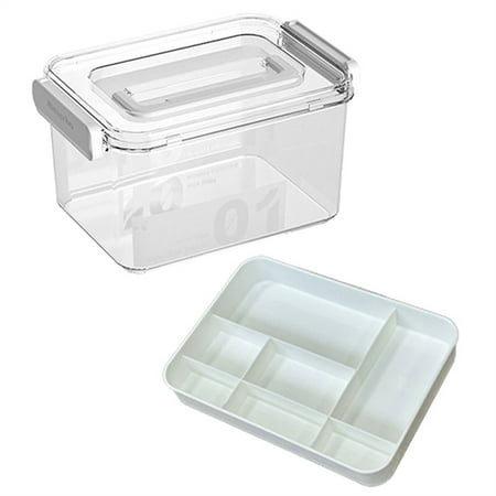 

Storage Box Transparent Kit Storage Items Storage Transparent Multi Compartment Storage Box for Items Household Large Capacity Storage Box Yshop Food Storage Clearance!