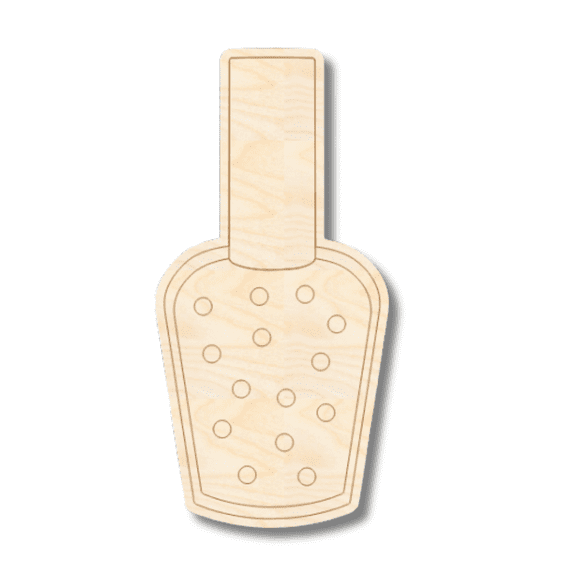 Unfinished Wood Etched Nail Polish Shape 6" / 1/4"
