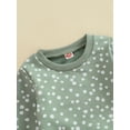 thumbnail image 6 of Baby Girls Fall Outfit 6M 12M 18M 24M 3Y Flower Print Long Sleeve Crew Neck Sweatshirt Sweatpants Fall Clothes, 6 of 10