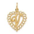 thumbnail image 4 of 14k Yellow Gold Initial V Charm Pendant, 4 of 7