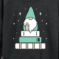 thumbnail image 3 of Instant Message - Gnome With Coffee And Books - Women's Lightweight French Terry Long Sleeve Shirt, 3 of 6