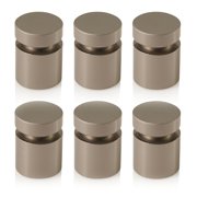 Quartet Glass Board Mounting Hardware, Satin Silver, Set of 6 Standoffs