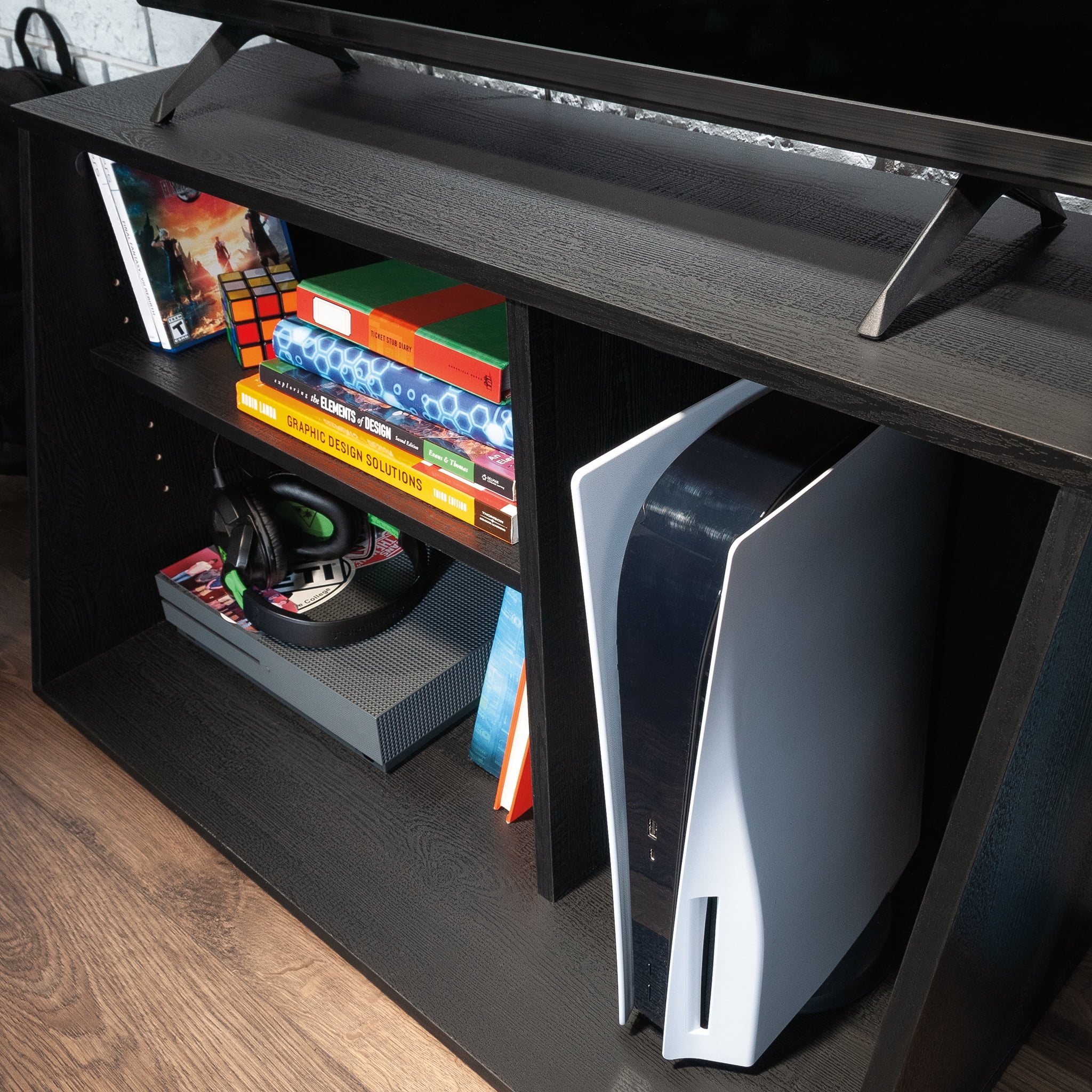 Mainstays Gamer TV Stand Console for TV's up to 32", Black Finish