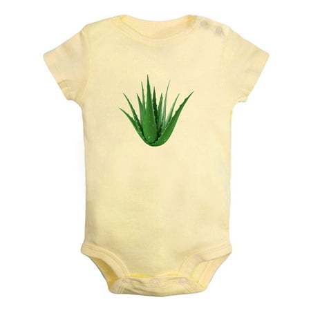 

Nature Pattern Aloe Vera Rompers For Babies Newborn Baby Unisex Bodysuits Infant Jumpsuits Toddler 0-24 Months Kids One-Piece Oufits (Yellow 0-6 Months)