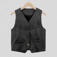 thumbnail image 2 of BOOMNY Unisex Boys Girls Western Cowboy Tassel Vest Sleeveless Suede Tops for Girls Solid Color Funny Loose Fit Party Performance Tees, 2 of 4