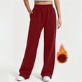 thumbnail image 2 of Women's Solid Color Sweatpants with Pockets Slit Hem Casual Long Trousers for Daily Wear, 2 of 8