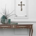 thumbnail image 6 of Rustic Vintage Style Resin Silver Tone Rose and Thorn Cross Spiritual Wall Art Décor, 6 of 7