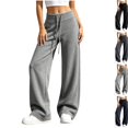 thumbnail image 2 of Womens Wide Leg Sweatpants Fall Y2K Low Rise Drawstring Baggy Sweatpants Athletic Joggers for Running,Yoga,Lounge Pants Light Gray XL, 2 of 6