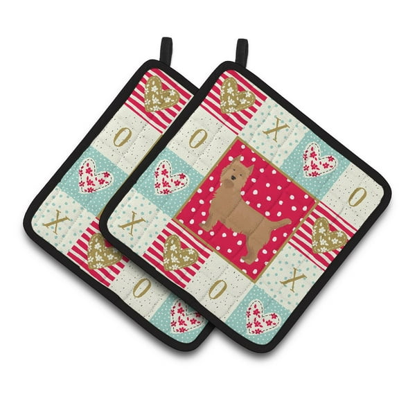 Australian Terrier Love Pair of Pot Holders