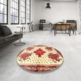 thumbnail image 4 of Ahgly Company Machine Washable Indoor Square Traditional Sun Yellow Area Rugs, 7' Square, 4 of 7