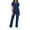 Navy, variant on Pxxlle Womens Scrub Set Nurse Uniform Loose V Neck Short Sleeve Scrubs and Long Pants Solid Color Medical Workwear Black XL