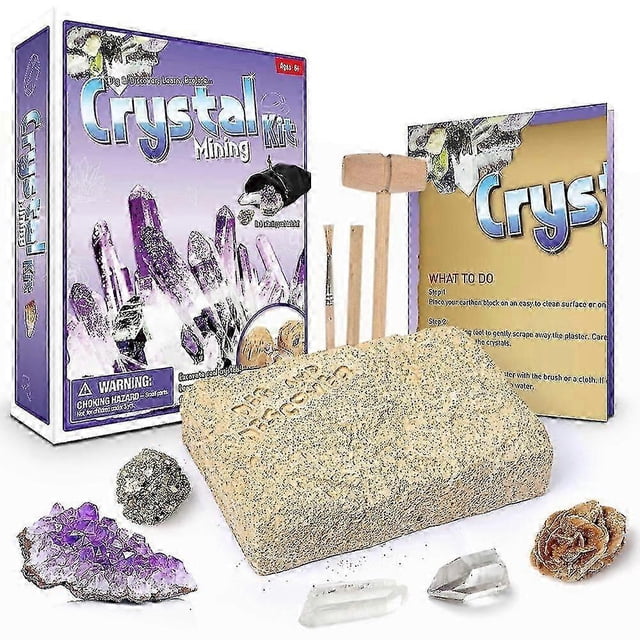 Kit de excavación de piedras preciosas de cristal, kit de excavación para niños, kit de excavación arqueológica para minería de gemas de cristal (hágalo usted mismo)