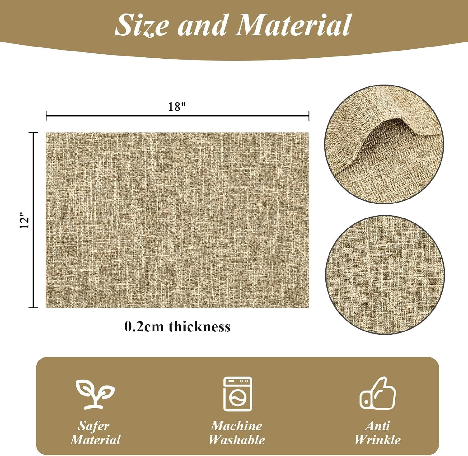 4-Pack Absorbent Reversible Mats - Non-Slip Kitchen & Table Pads, Quick Dry, 35 Inch