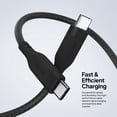 thumbnail image 3 of Powertek USB-C to USB-C Fast Charging Cable, 60W, 6 ft, Carbon Design Texture, Black, 3 of 7